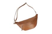Fabucci Tan Leather Double  Zip Bum Bag