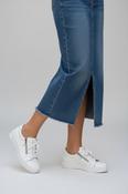 GABOR White Leather Low wedge trainer with double zip image
