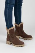 Gabor Brown Suede Fur Lined Ankle Boot BIBI image