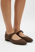 Gabor Brown Suede Mary Jane Ballet Flat image