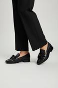LORETA VITALE Black Leather Loafer with Bow image