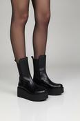 MARCO MOREO Black Leather Platform Ankle Boot A032 image