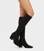 MISS ELASTIC Black Faux Suede Knee High Sock Boot image