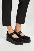 MARCO MOREO Black Suede Platform Mary Jane Shoe M009 image