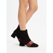 Marian Black  Suede Block Heel Boot
