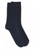 Navy Scallop Edge Ankle Socks MP image