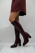 PEDRO ANTON Burgundy Stretch Knee High Boot GLASGOW image