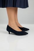 PEDRO ANTON Navy  Suede Sequins Kitten Heel Shoe BONNIE image