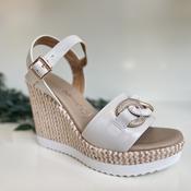 REPO Cream High Wedge Sandal 52291