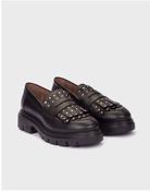 WONDERS Black Fringed Chunky Loafer A-4315 image