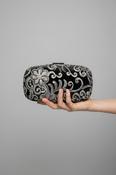 Fabucci Black Printed Velvet Box Clutch Bag image