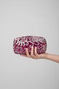 Fabucci Burgundy Printed Velvet Box Clutch Bag image