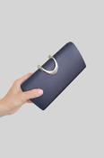 Fabucci Navy Satin Box Clutch image