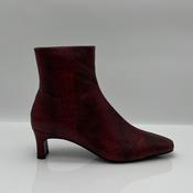 UNISA Burgundy Printed Leather Ankle Boot JEPO image