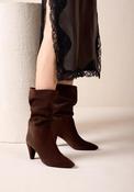 UNISA Chocolate Brown Suede Mid Calf Boot LAIA image