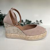 UNISA Nude Suede Leather Espadrille Cameo