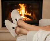 VERBENAS Cream  Faux Fur  Ladies Slippers YORK