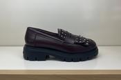 WONDERS Black Fringed Chunky Loafer A-4315 image