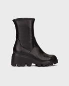 WONDERS Black Leather Wedge Ankle Boot G-7030 image