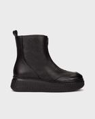 WONDERS Black Leather Zip Wedge Ankle Boot A-5202 image