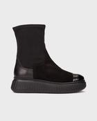 WONDERS Black Suede &amp; Leather wedge ankle Boot A-5207 image