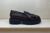 WONDERS Burgundy Fringed Chunky Loafer A-4315 image