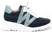 WONDERS  Navy Leather Slip on Trainer E6770 image