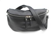 Fabucci Black  Leather Medium Bum Bag
