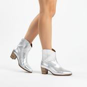 GABOR Silver Leather Western Ankle Boot 93161