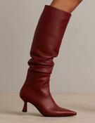 MARIAN Burgundy Leather Point Toe Knee Boot