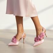 Marian Pale Pink Slingback with Floral Detail