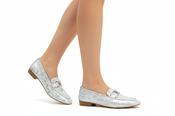 Unisa Silver Leather Loafer Baxter
