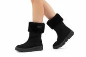 UNISA FOSSY Black Suede Ugg Style Fur Lined Boot