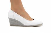 Bruno's White Patent Wedge Shoe Regina