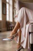 MARIAN Silver  Pointed Toe shoe with diamante