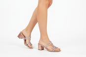 MENBUR Rosegold Shimmer embellished mule