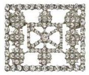 Shoellery large diamante square shoe clips