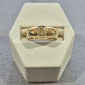 1.00ct Natural Yellow Cushion Diamond Ring image