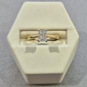 0.68ct Emerald Cut Natural Diamond Solitaire Engagement Ring image