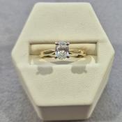 0.70ct Oval Natural Diamond Solitaire Engagement Ring image