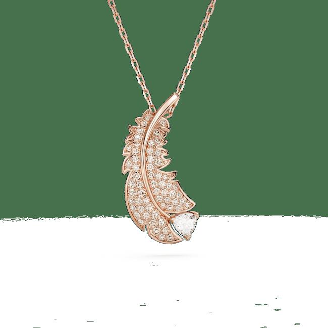 Swarovski nice outlet feather necklace