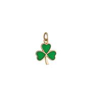 9K Gold Irish Enamel Shamrock Charm