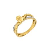 14K Gold Claddagh Diamond Kiss Ring image