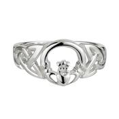 Sterling Silver Ladies Celtic &amp;amp; Claddagh Ring