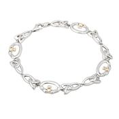 Sterling Silver &amp;amp; 10K Gold Trinity Claddagh Bracelet