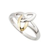 Sterling Silver TT Diamond Set Trinity Knot Ring image