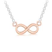 Silver Rose Gold Plated Infinity Necklace image
