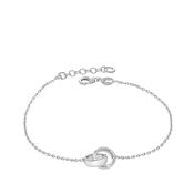 Sterling Silver Interlocking Rings Bracelet image