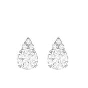 Silver CZ Teardrop Stud Earrings image