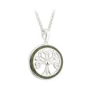 Silver Connemara Marble Tree of Life Necklace image